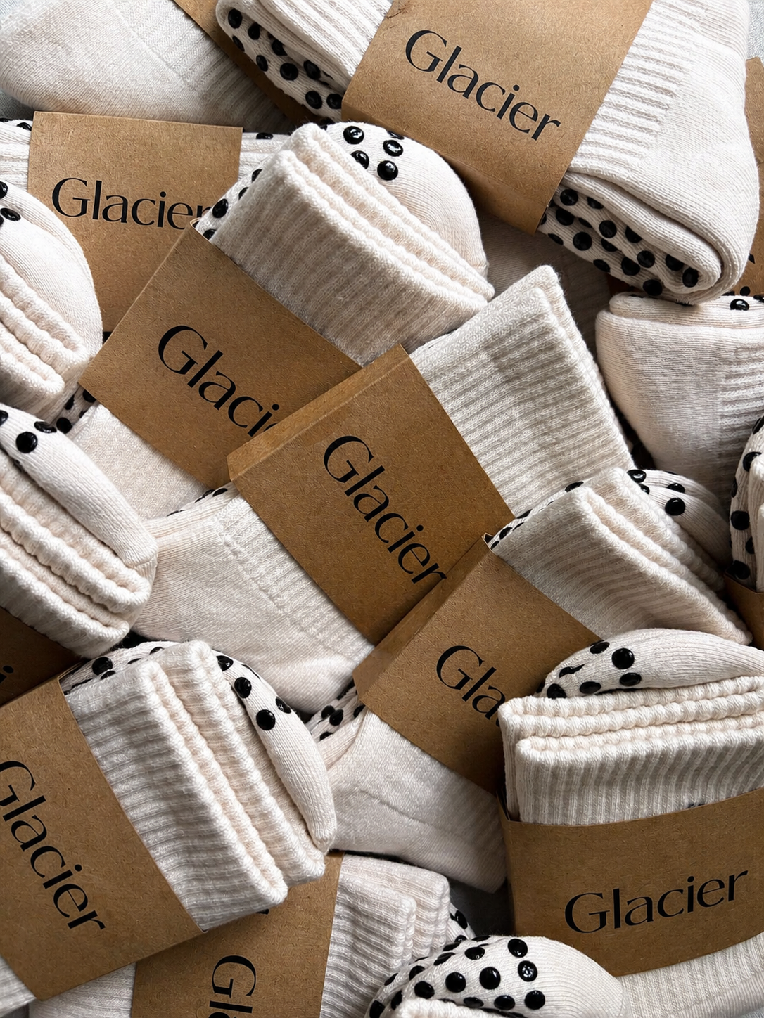 Custom grip sock mockup for Barre Studio