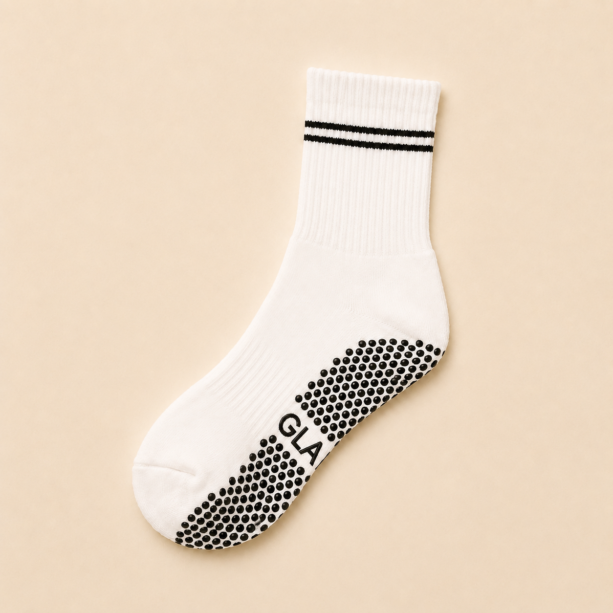 Custom grip sock mockup for Pilates Studio